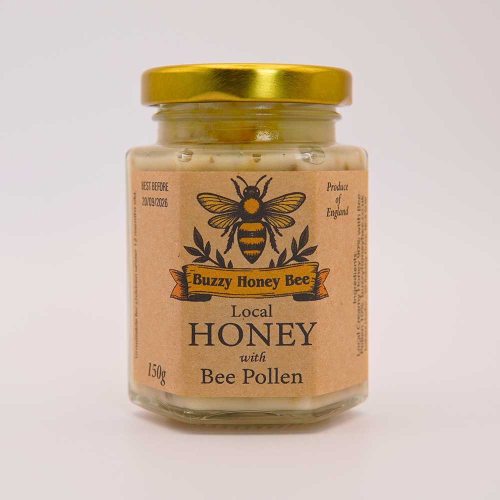 Local Creamed Honey with Bee Pollen 150g