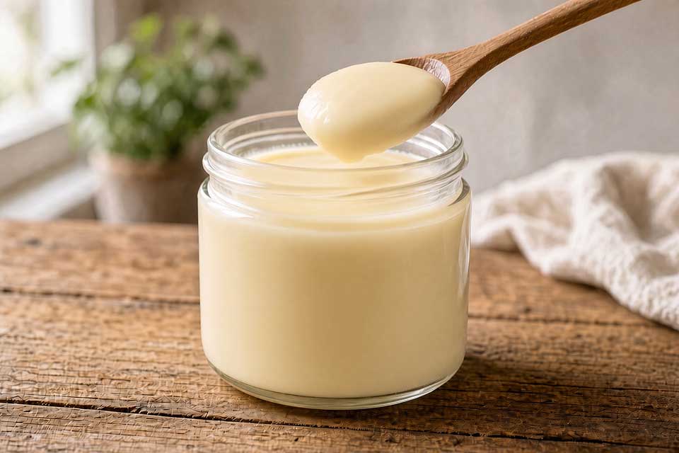 What is creamed honey – smooth raw creamed honey on a spoon