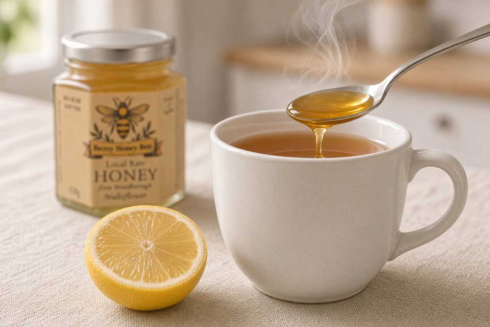 How to make a honey and lemon drink for a cough